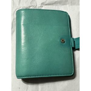 Van Der Spek Leather Personal Leather Pocket Planner Turquoise